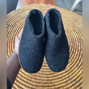 Glerups 9 Classic Black Wool Slippers